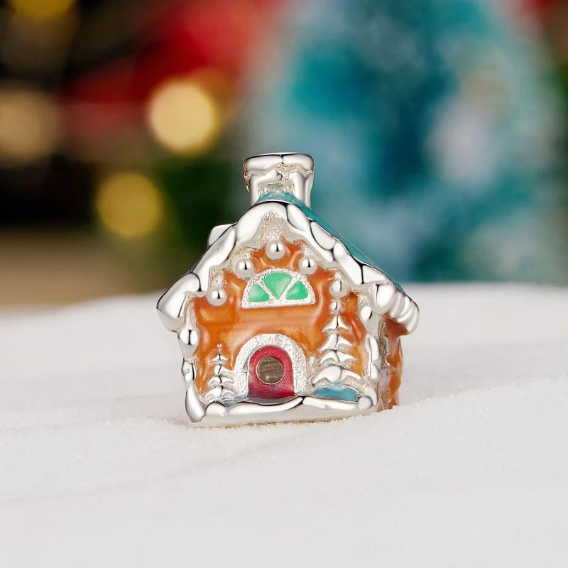 Luminous Christmas House 925 Silver Charm
