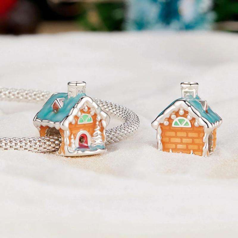Luminous Christmas House 925 Silver Charm