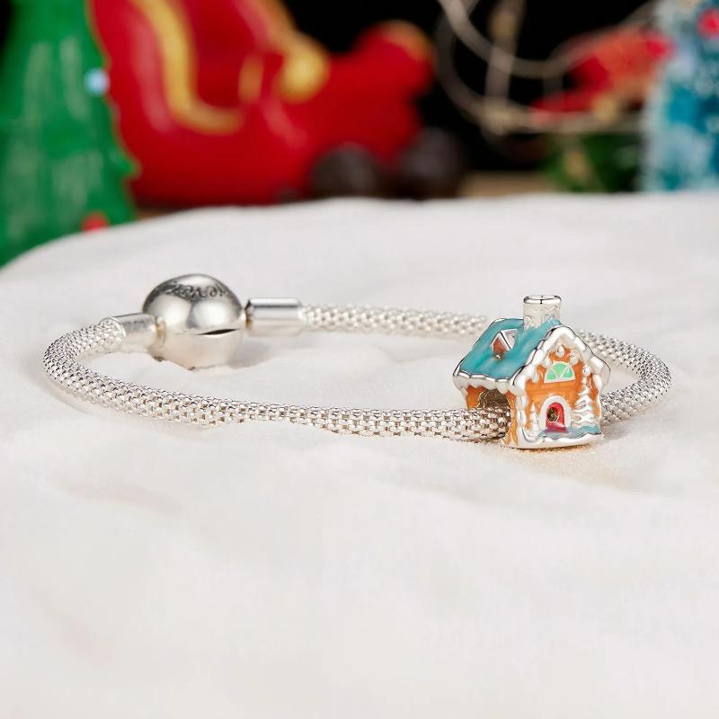 Luminous Christmas House 925 Silver Charm