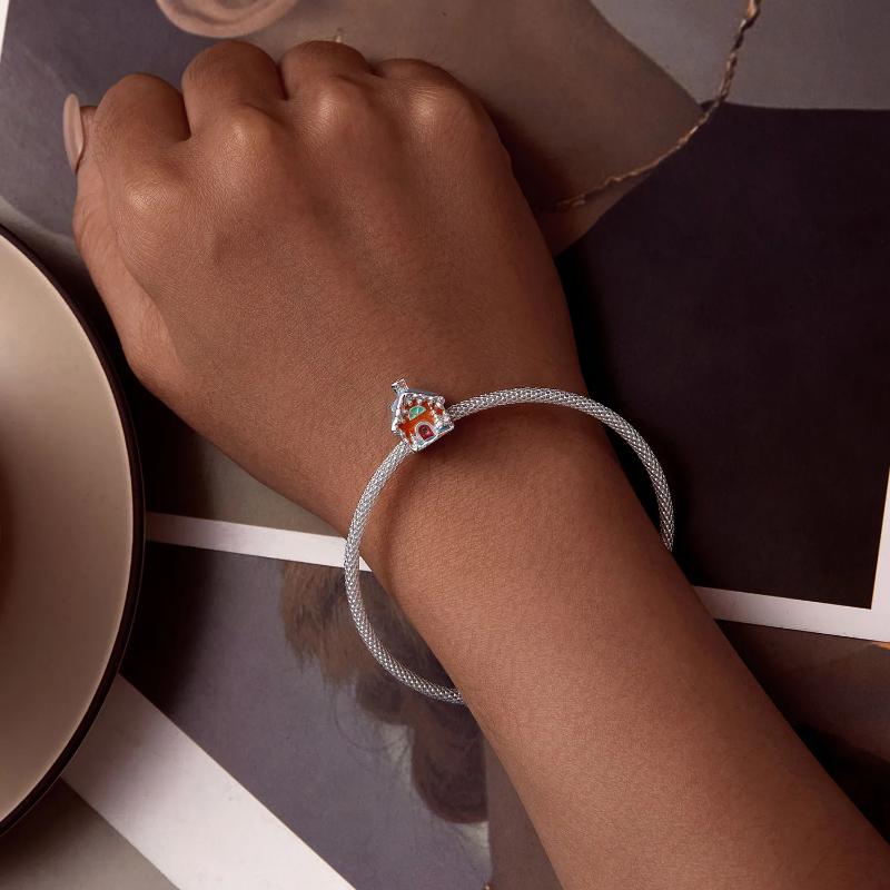 Luminous Christmas House 925 Silver Charm