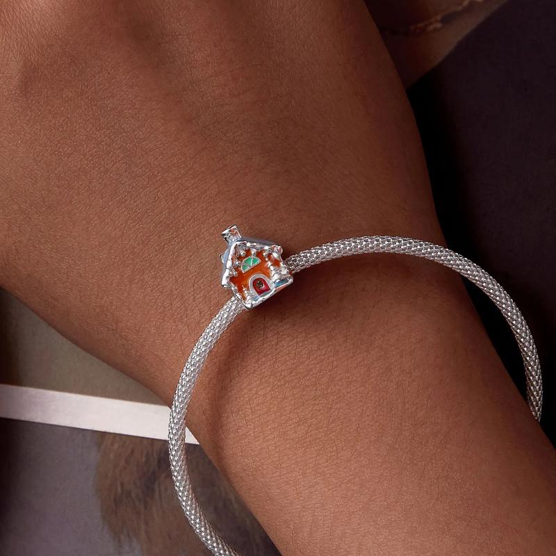 Luminous Christmas House 925 Silver Charm
