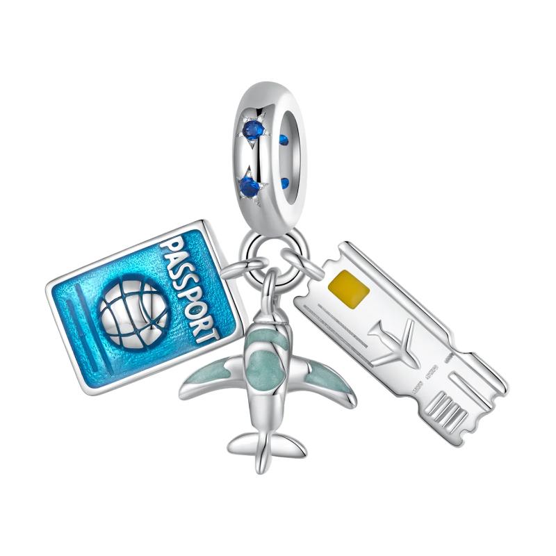 Travel Plane 925 Silver Charm