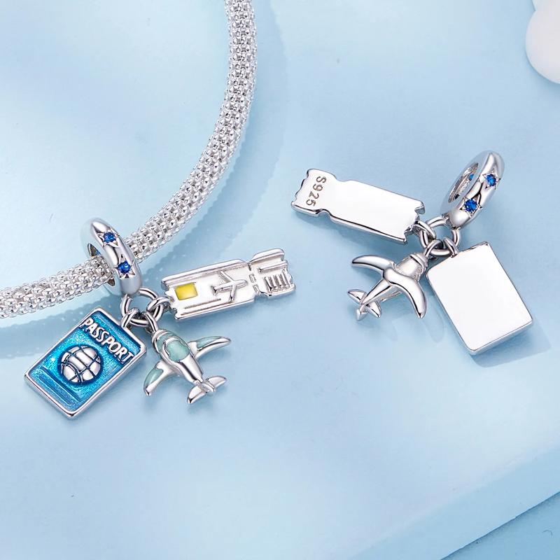 Travel Plane 925 Silver Charm