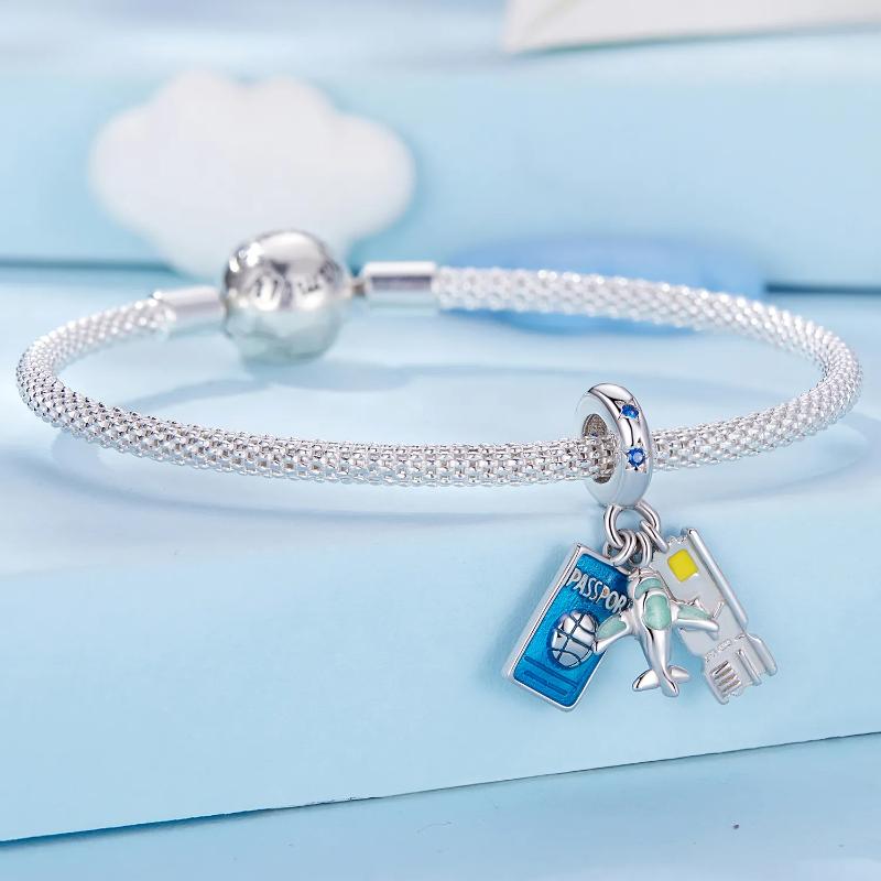 Travel Plane 925 Silver Charm