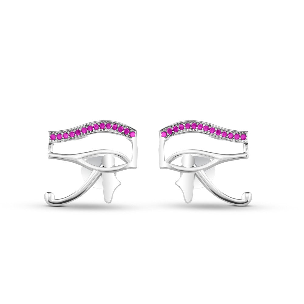 حلق فرعوني عين حورس فضه عيار 925