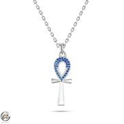 عقد فضة حريمي عيار 925 بدلاية على شكل مفتاح الحياة