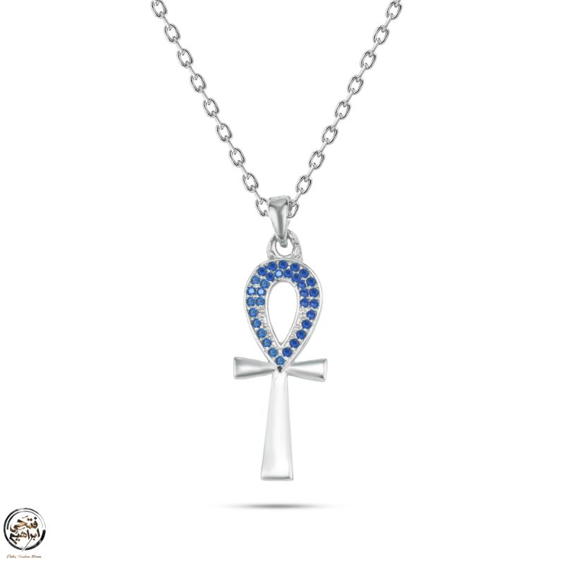 عقد فضة حريمي عيار 925 بدلاية على شكل مفتاح الحياة