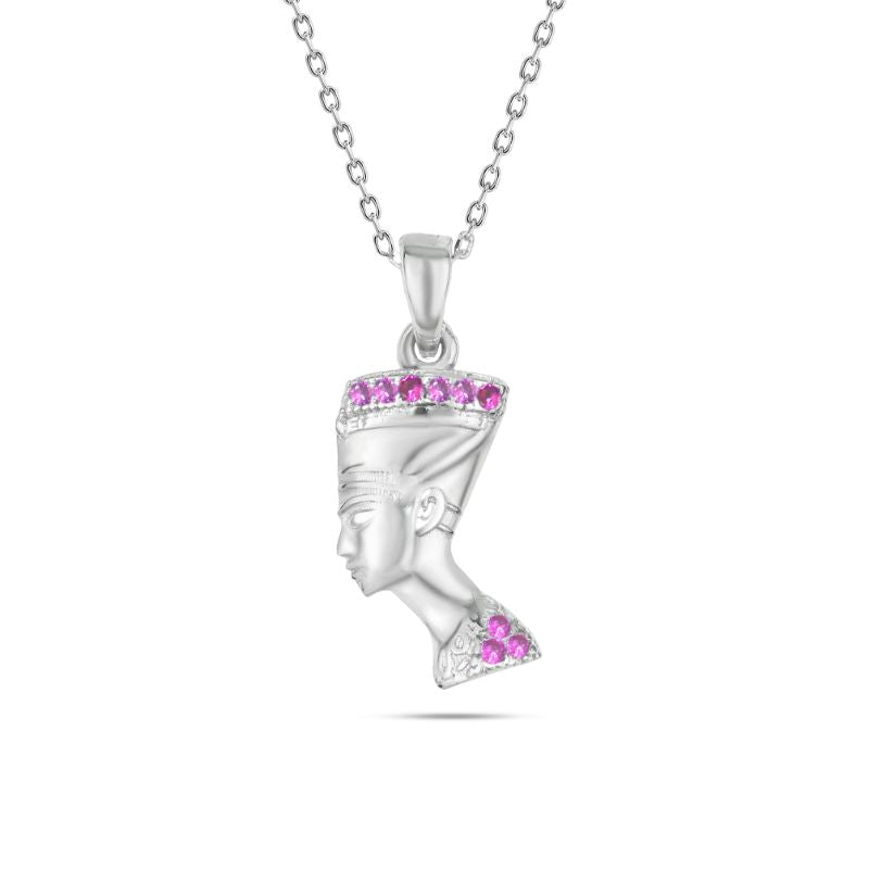 عقد فضة حريمي عيار 925 بدلاية على شكل الملكه نفرتيتى