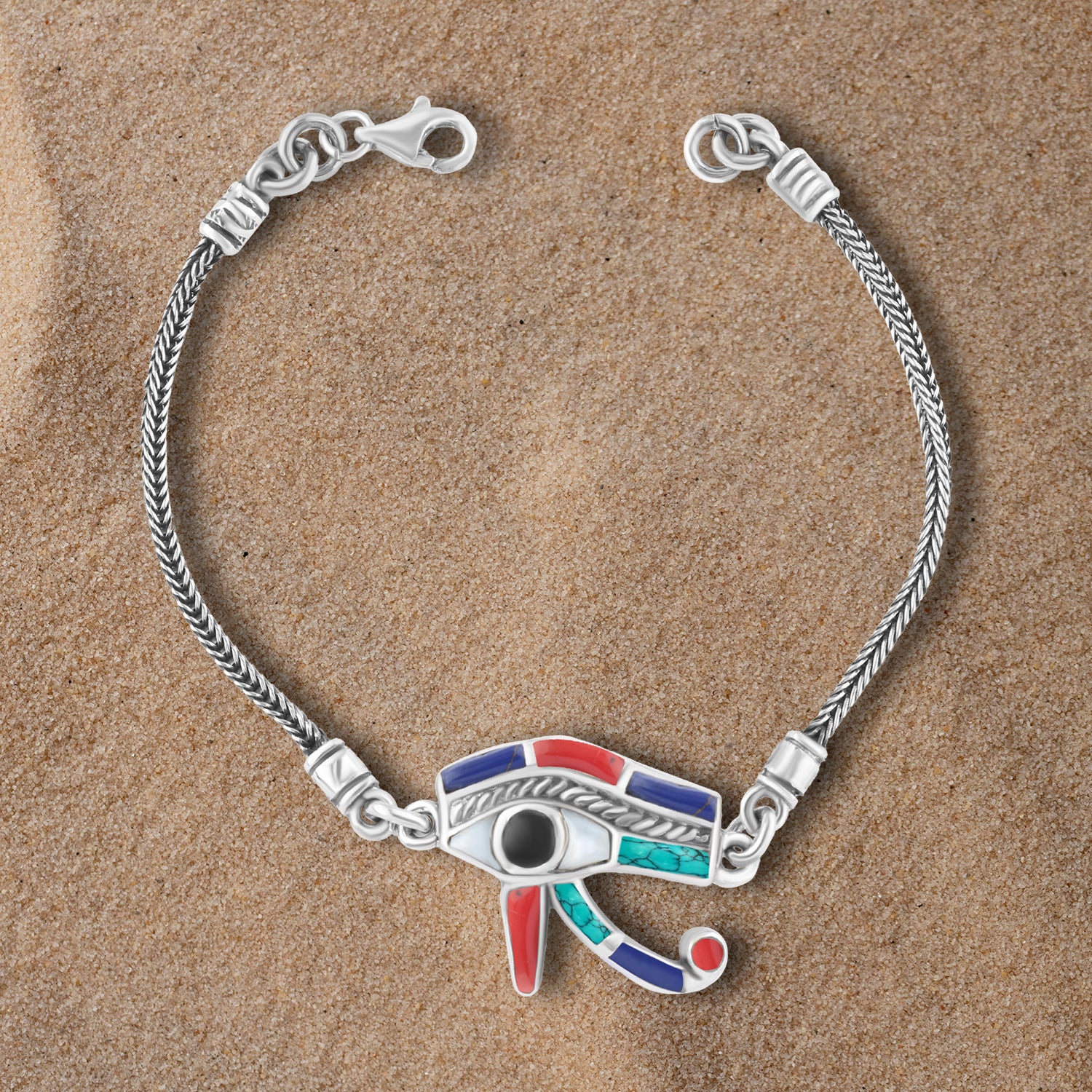 انسيال عين حورس – طابع فرعوني مميز بألوان زاهية وفضة 925