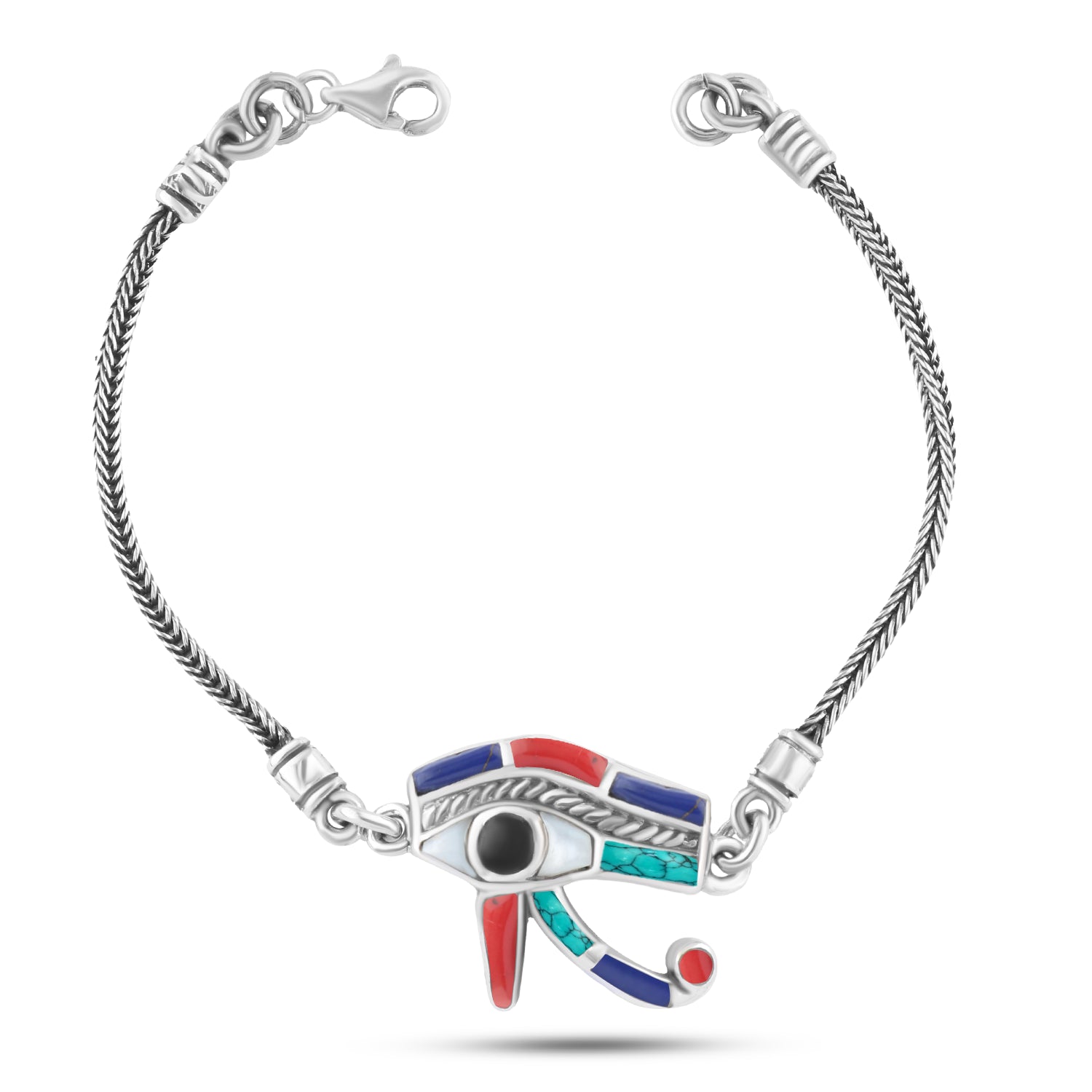 انسيال عين حورس – طابع فرعوني مميز بألوان زاهية وفضة 925