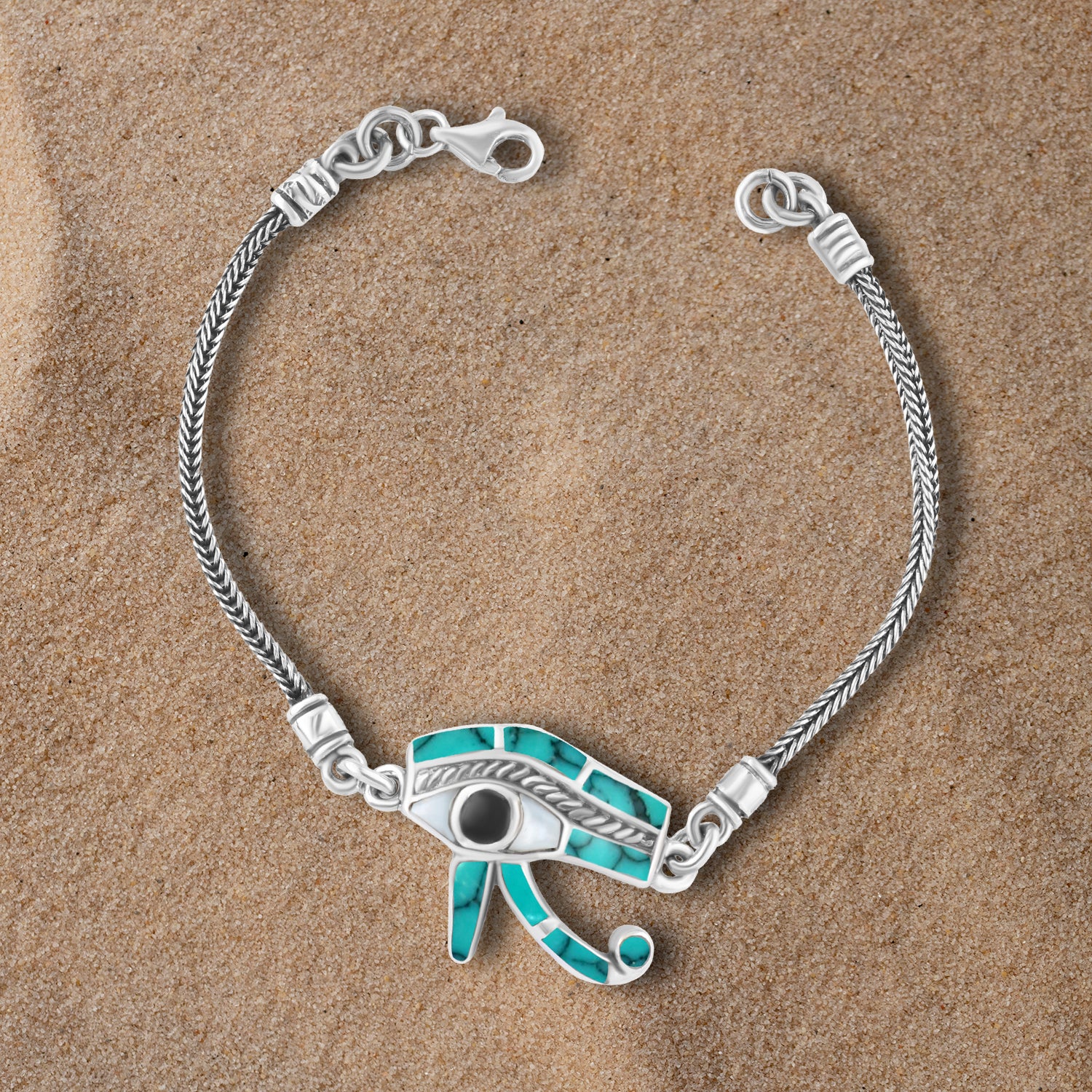 انسيال عين حورس – فضة 925 بحجر فيروزي