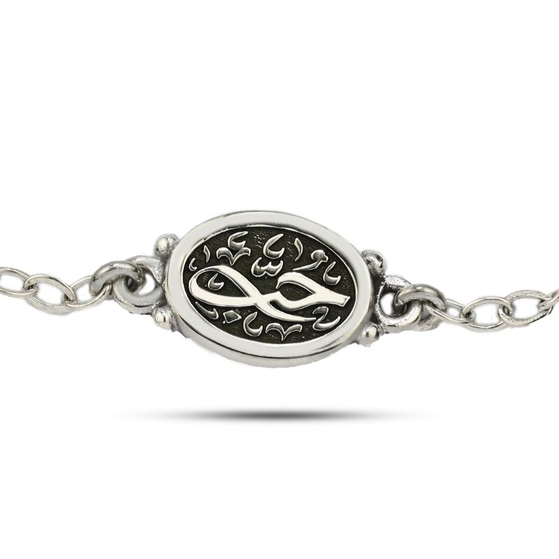 انسيال فضة مصري حريمي عيار 925 مرصع بفصوص من الفيروز (حب)