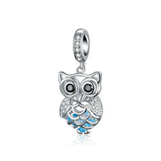 Crystal Owl 925 Silver Charm