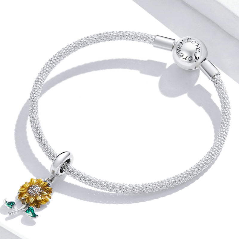 Sunflower 925 Silver Charm