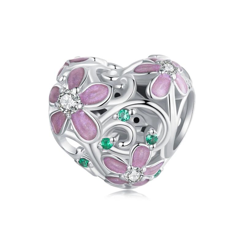 Flower Vine Charm - 925 sterling silver