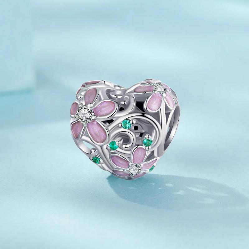 Flower Vine Charm - 925 sterling silver