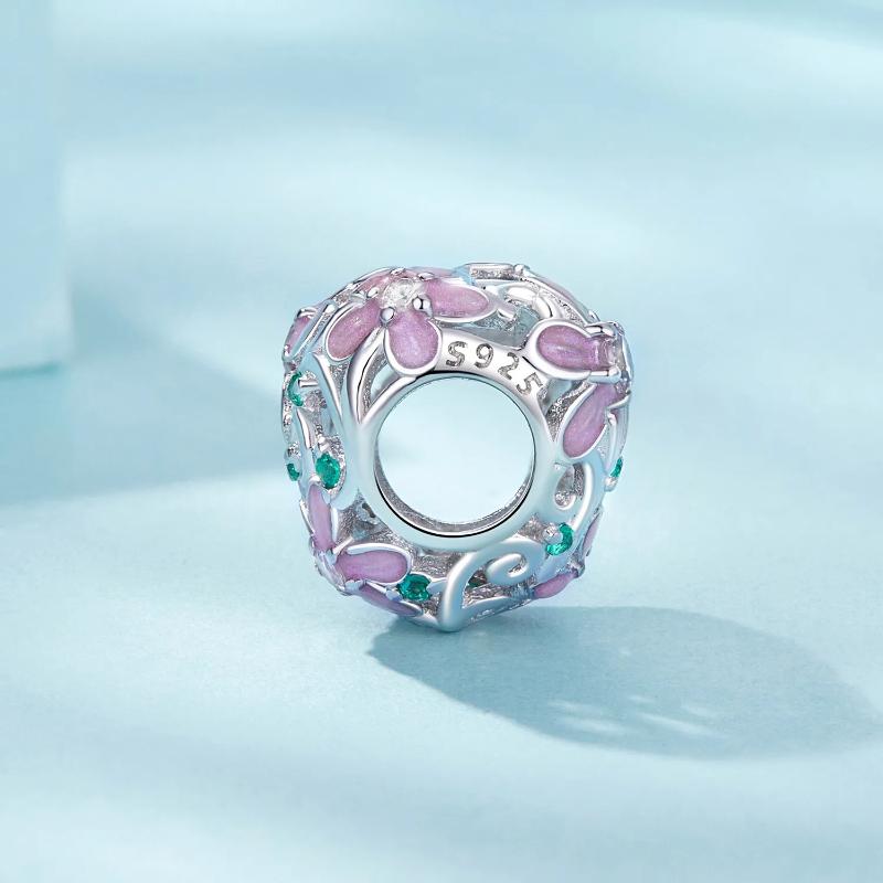 Flower Vine Charm - 925 sterling silver