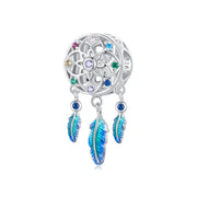 Dream catcher Blue Charm - 925 Sterling Silver