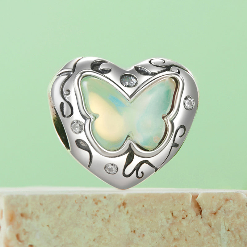 "Butterfly Heart"925 Sterling Silver Charm
