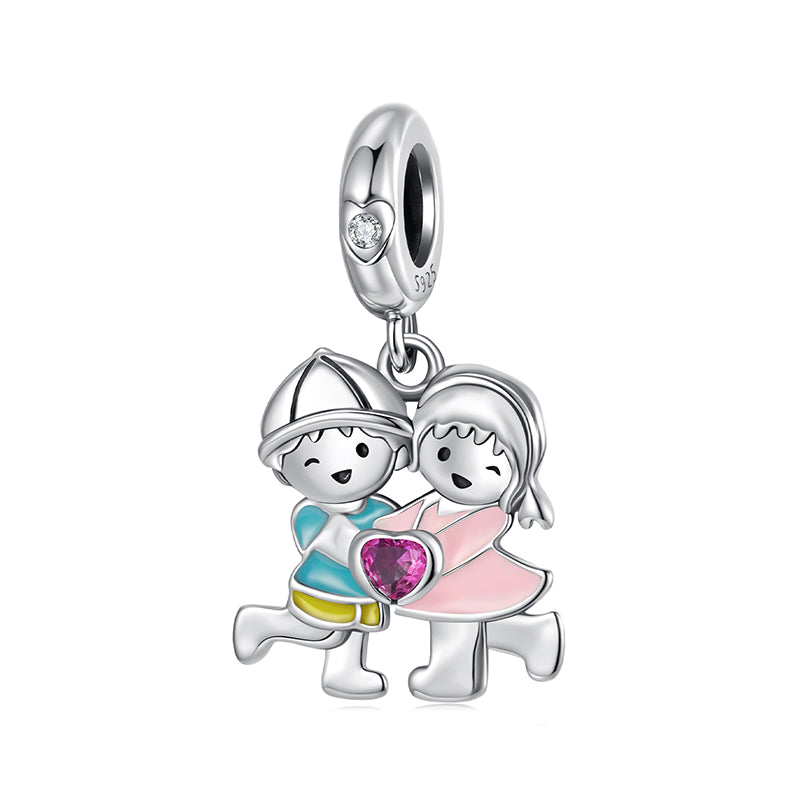 "Boy and Girl" 925 Silver Charm