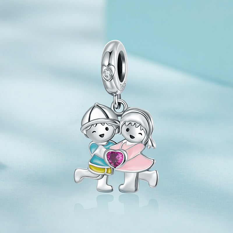 "Boy and Girl" 925 Silver Charm
