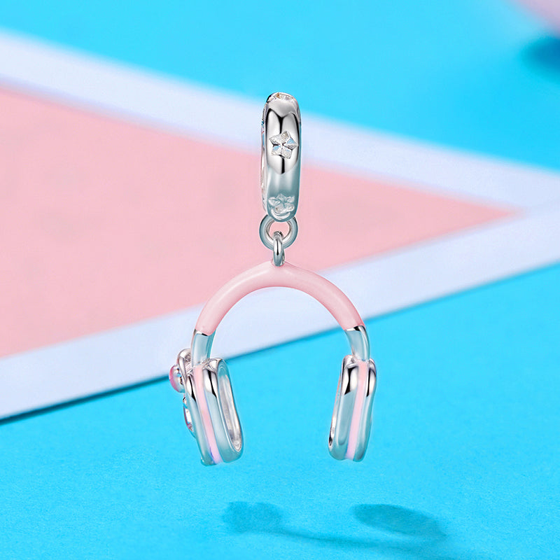 " Headphones " 925 Silver Charm