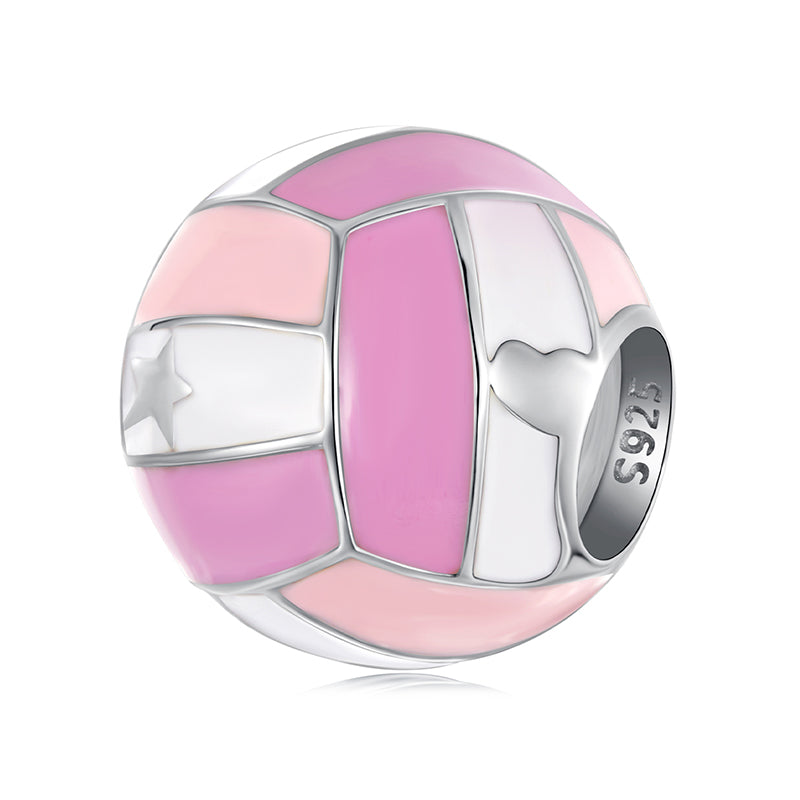 " Pink Ball" 925 Silver Charm