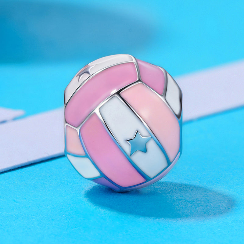 " Pink Ball" 925 Silver Charm