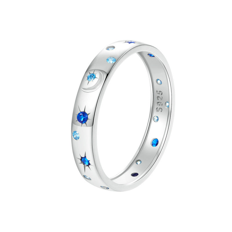 خاتم " القمر و النجوم " فضة عيار 925