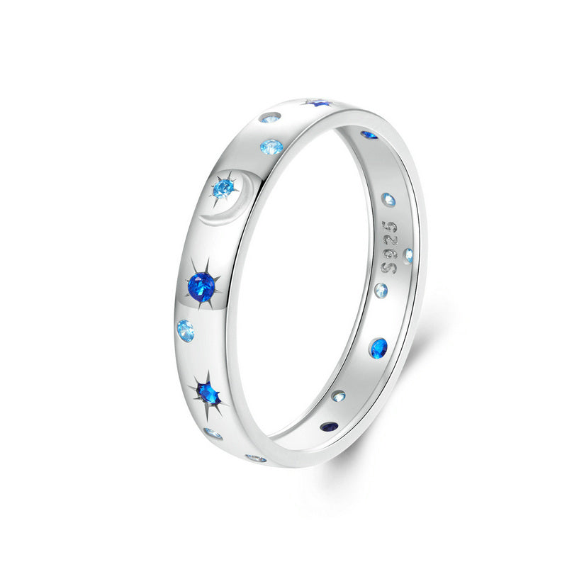 خاتم " القمر و النجوم " فضة عيار 925