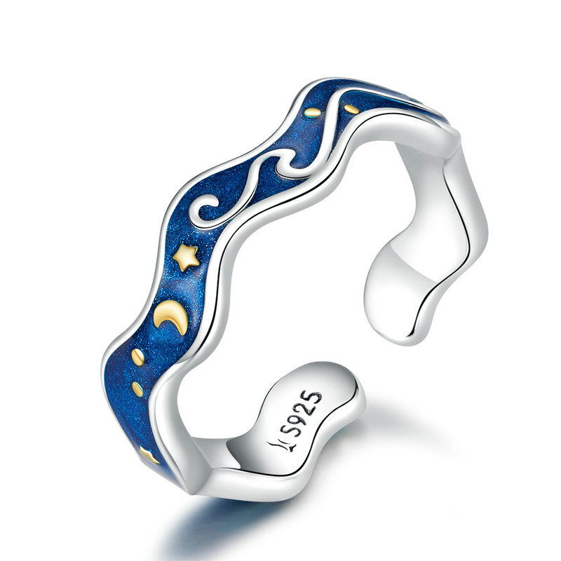 Starry Night From Van Gogh 925 Silver Ring – Fathy Ibrahim فتحي