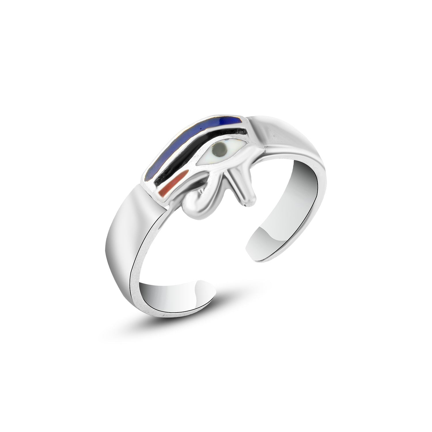 925  Silver Ring with a Colorful Eye of Horus Design