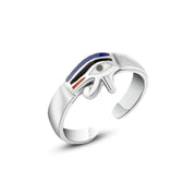 925  Silver Ring with a Colorful Eye of Horus Design