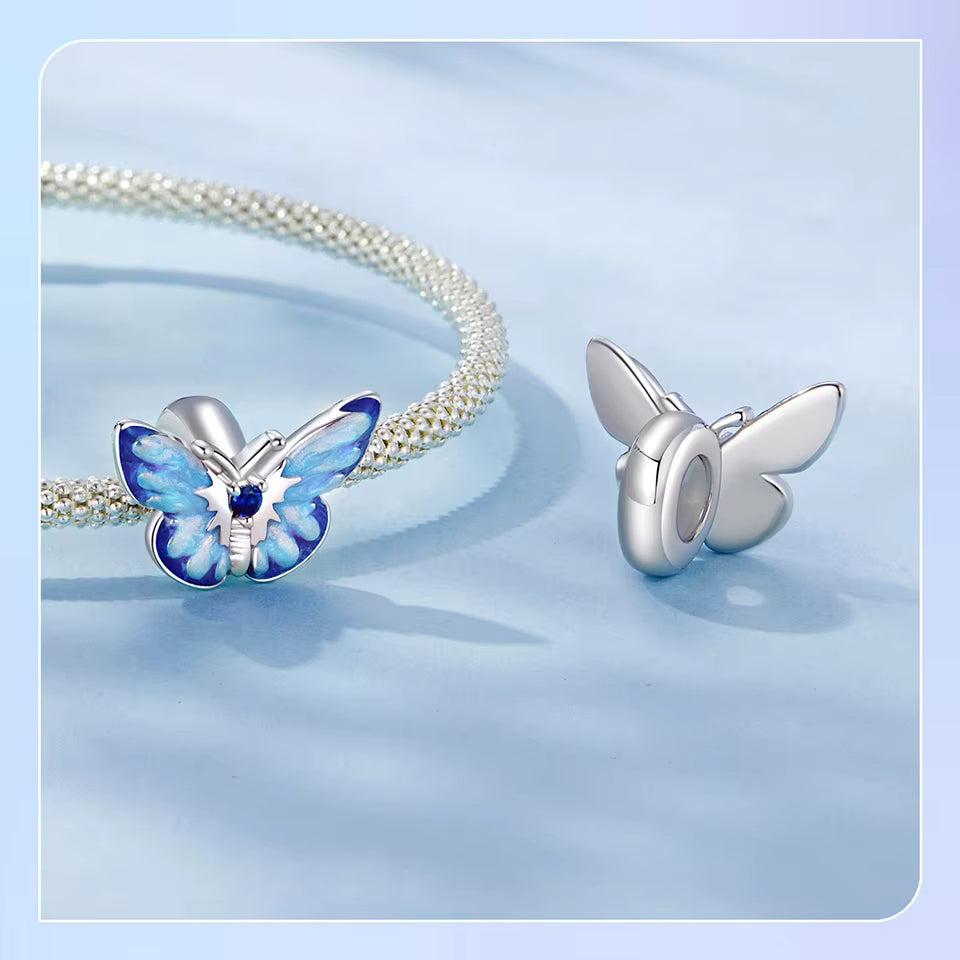 " Blue Butterfly" 925 Silver Charm
