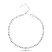 (انسيال تنس فضة عيار 925 مرصع بفصوص الزركون اللامعه (مقاس 2.5مم