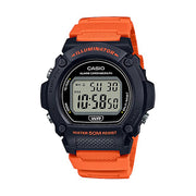W-219H-4AVDF – ساعة كاسيو رقمية بسوار برتقالي مقاومة للماء