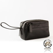 شنطة يد جلد طبيعي بمقبض , جيب في المنتصف و جيب أمامي للرجال من سيفن كيه, أسود