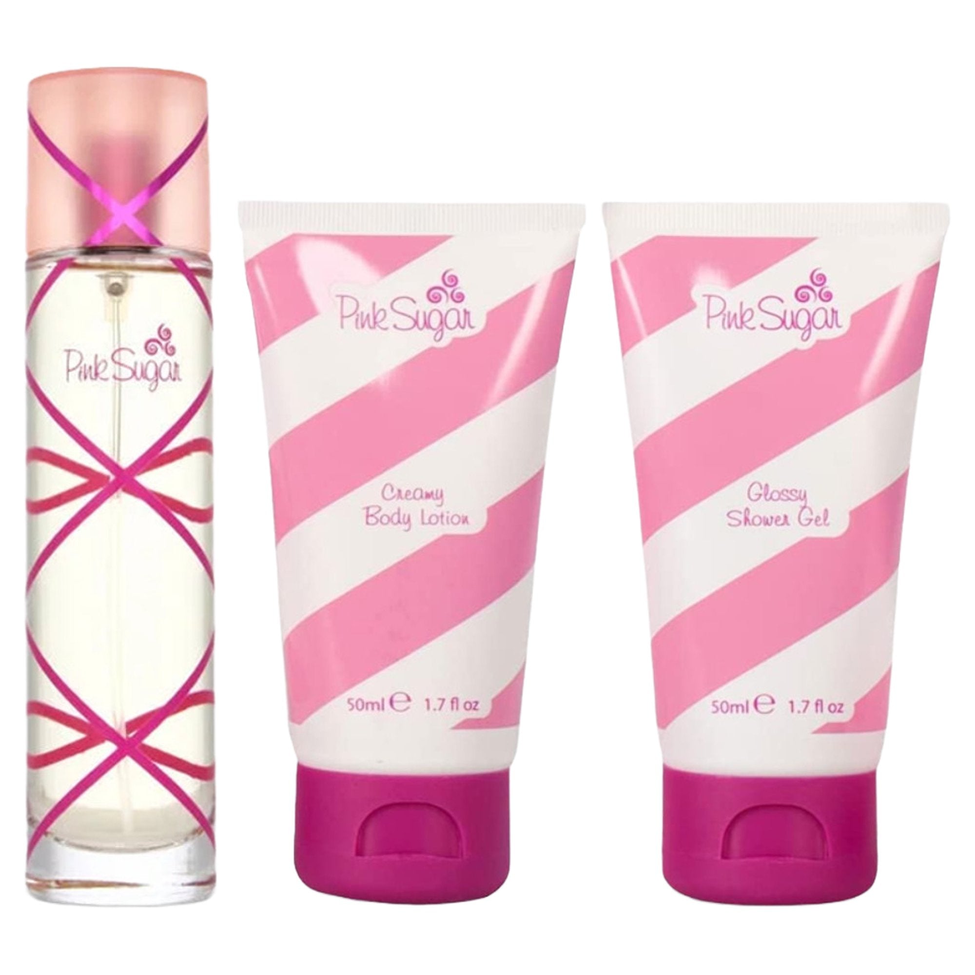 AQUOLINA PINK SUGAR GLOWING PINKSWEET ADDICTION (W) SET EDT 50ML + BL 50ML +SG 50 MAQUOLINA