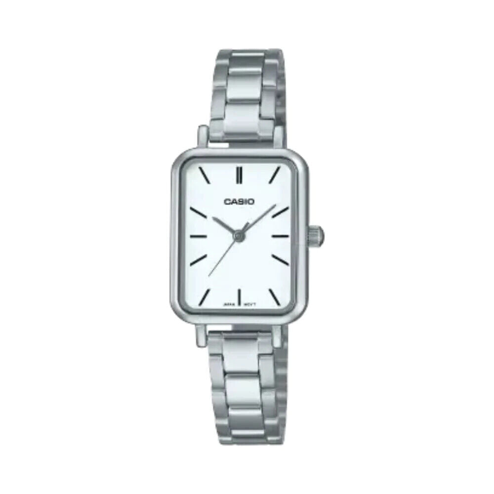 LTP-V009D-2EUDF – Women’s Casio Watch with Silver Rectangular Dial and Metal Bracelet