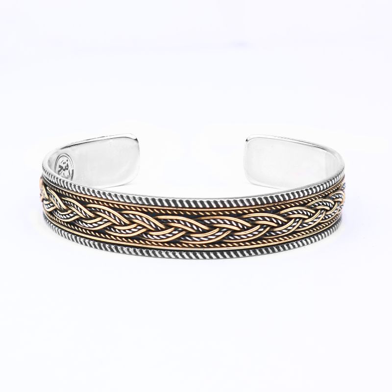 Classic Elegance Bangle– Egyptian Silver 925 with Copper Inlay