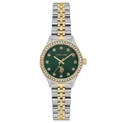 U.S. Polo Assn Women's Analog Watch – Green Dial & Two-Tone Stainless Steel Bracelet