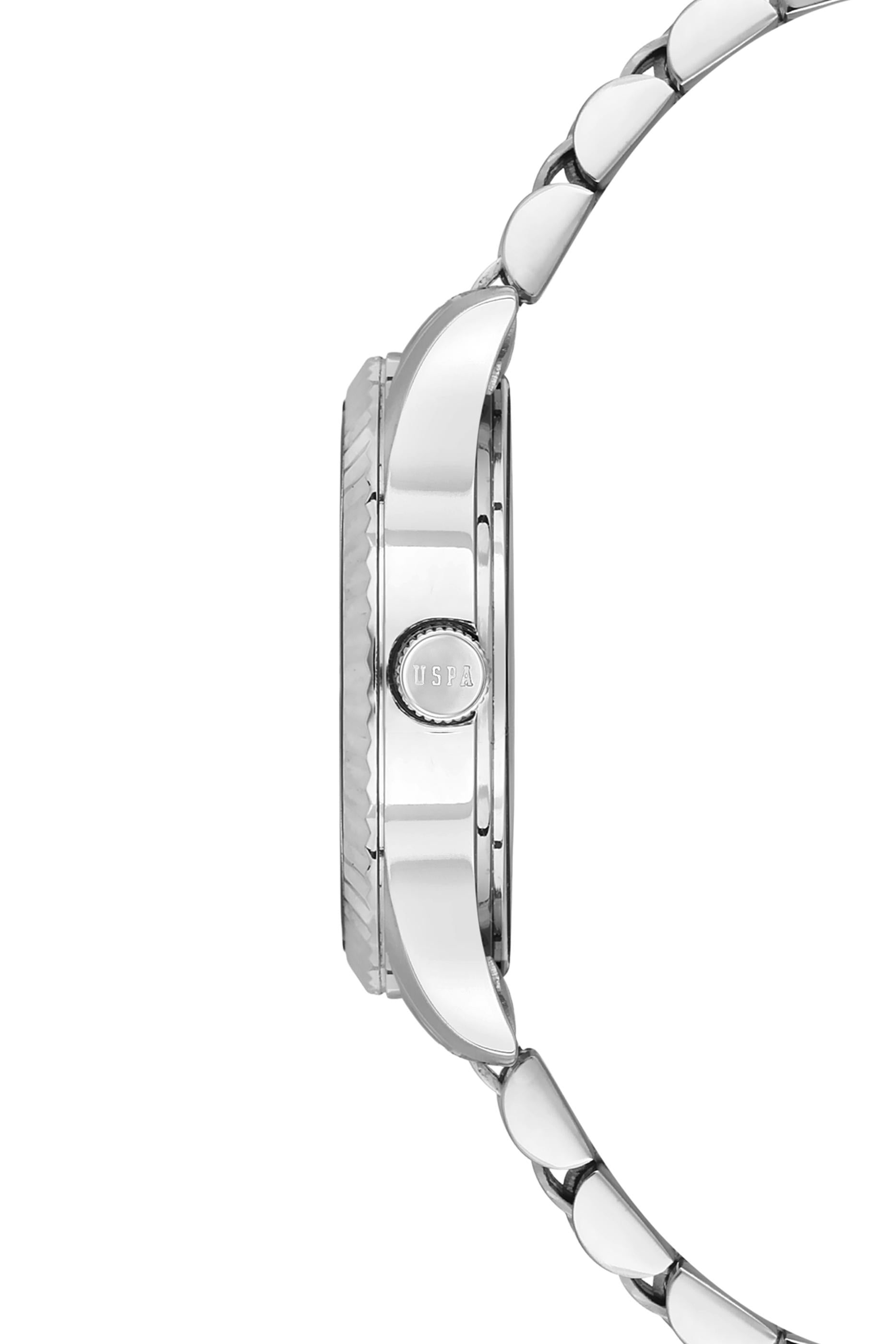 U.S. Polo Assn Women's Analog Watch – Green Dial & Silver Stainless Steel Bracelet