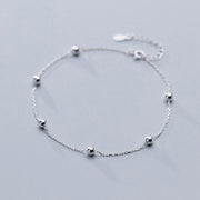 925 Sterling Silver Anklet with Silver Balls