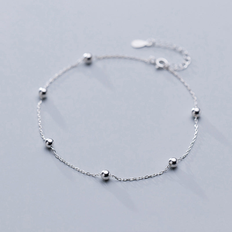 925 Sterling Silver Anklet with Silver Balls