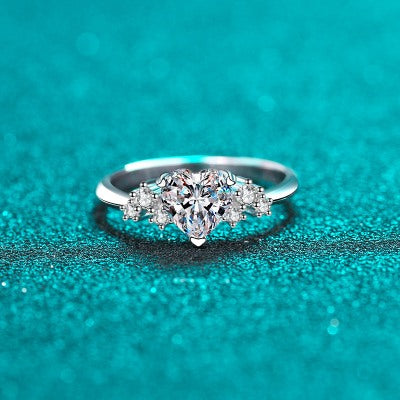Heartfelt Moissanite 925 Silver Ring