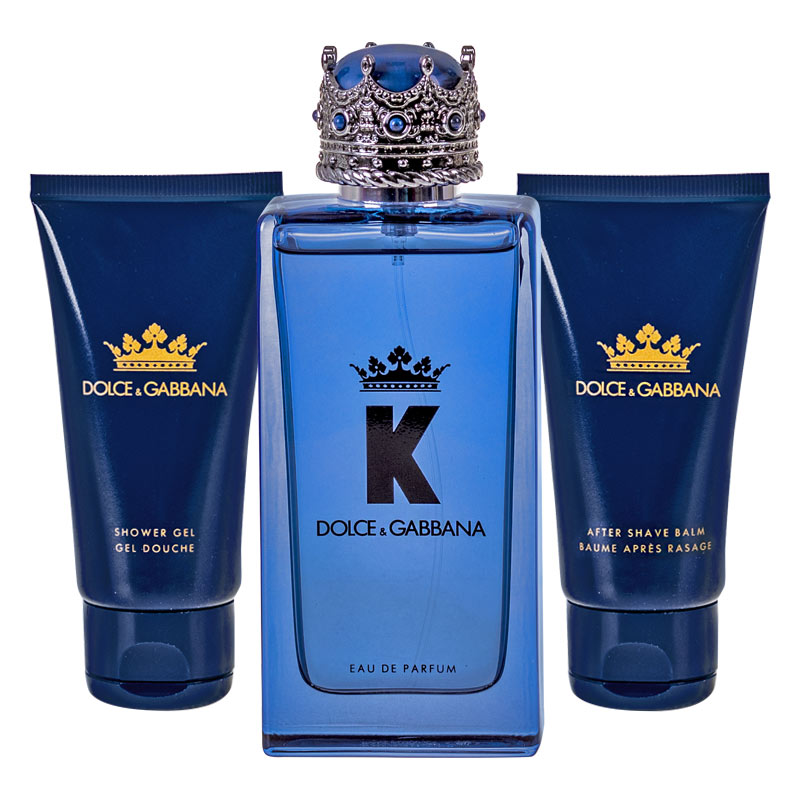 طقم عطر كيه للرجال من دولتشي آند غابانا – أو دو بارفان 100مل مع جل استحمام 50مل وبلسم بعد الحلاقة 50مل