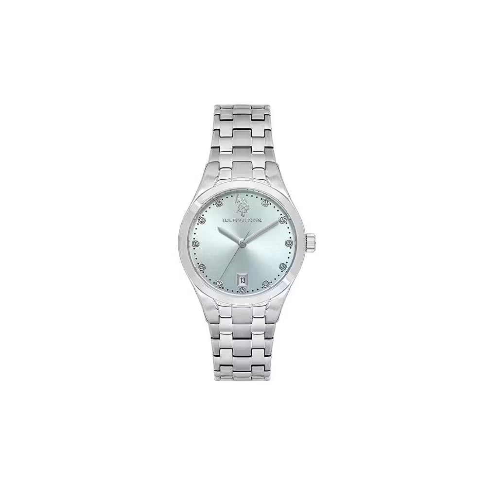 U.S. Polo Assn Women's Analog Watch – Light Silver Dial & Silver Stainless Steel Bracelet