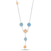 Egyptian Sterling Silver 925 Necklace with an Elegant Drop Design Engraved with the Words "Mercy – Protection – Affection – Happiness – Love"