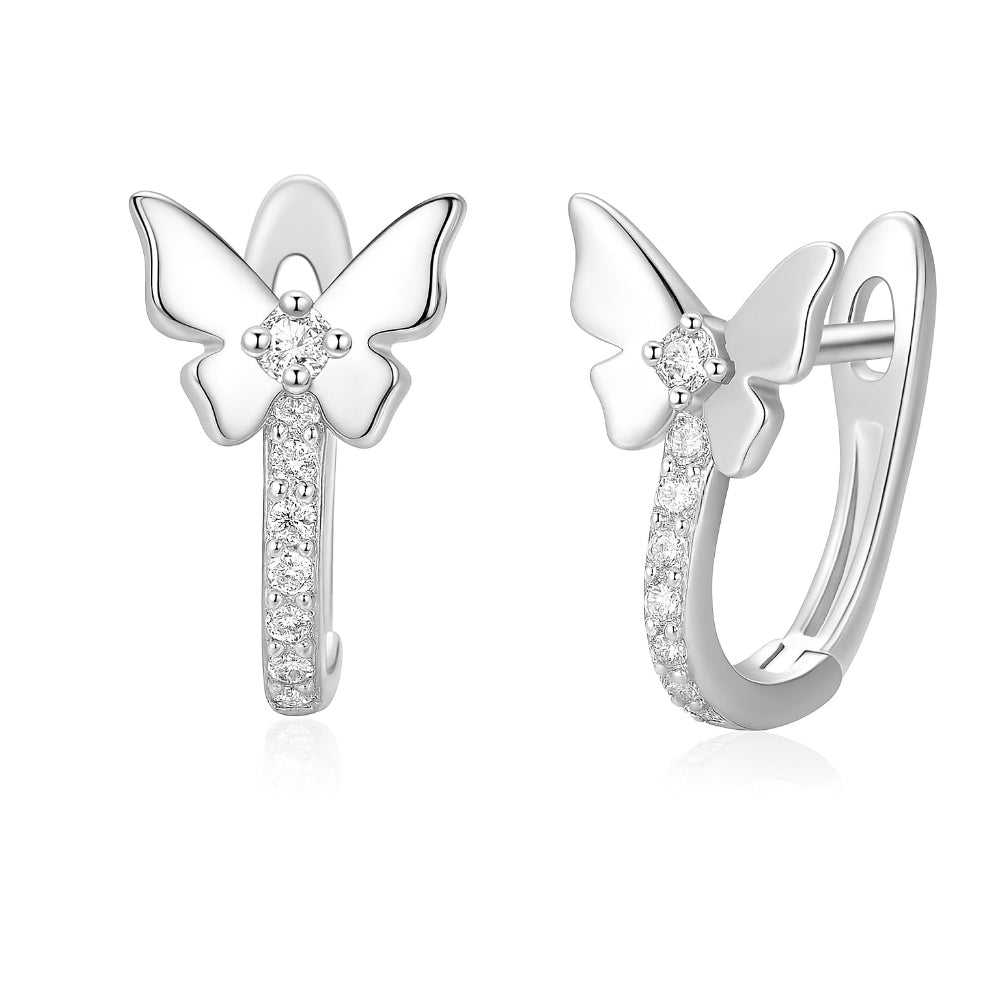 حلق "فراشة مرصعة" فضة عيار 925