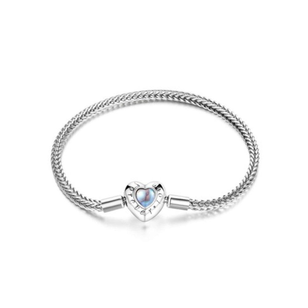 Love Moonstone 925 Silver Charms Bracelet